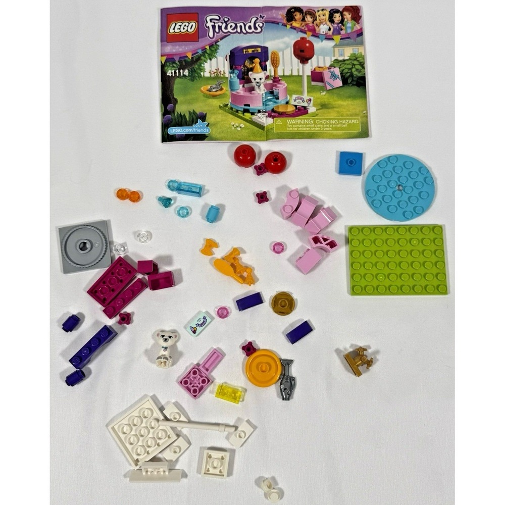 LEGO Friends 41114 Party Styling Kids Set Pink Jewel the Cat Complete No Box
